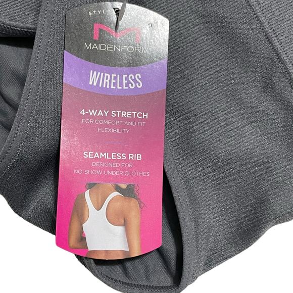 Maidenform Womens Size Medium Gray Pure Comfort Feel Good Crop Tank Bra DM2304 - Picture 7 of 8
